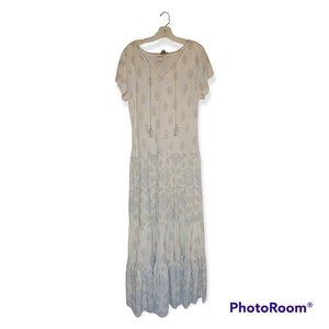 Sundance Cream and Gray Maxi Dress